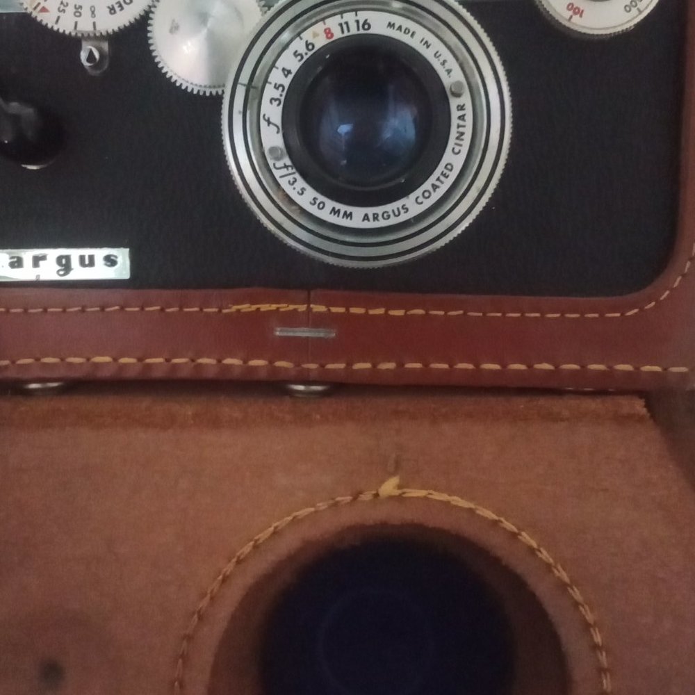 Argus c5 film camera with leather case